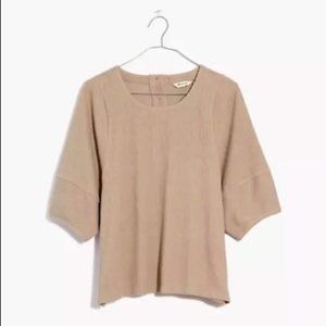 Madewell Ottoman Jacquard Button-Back Top S NWT